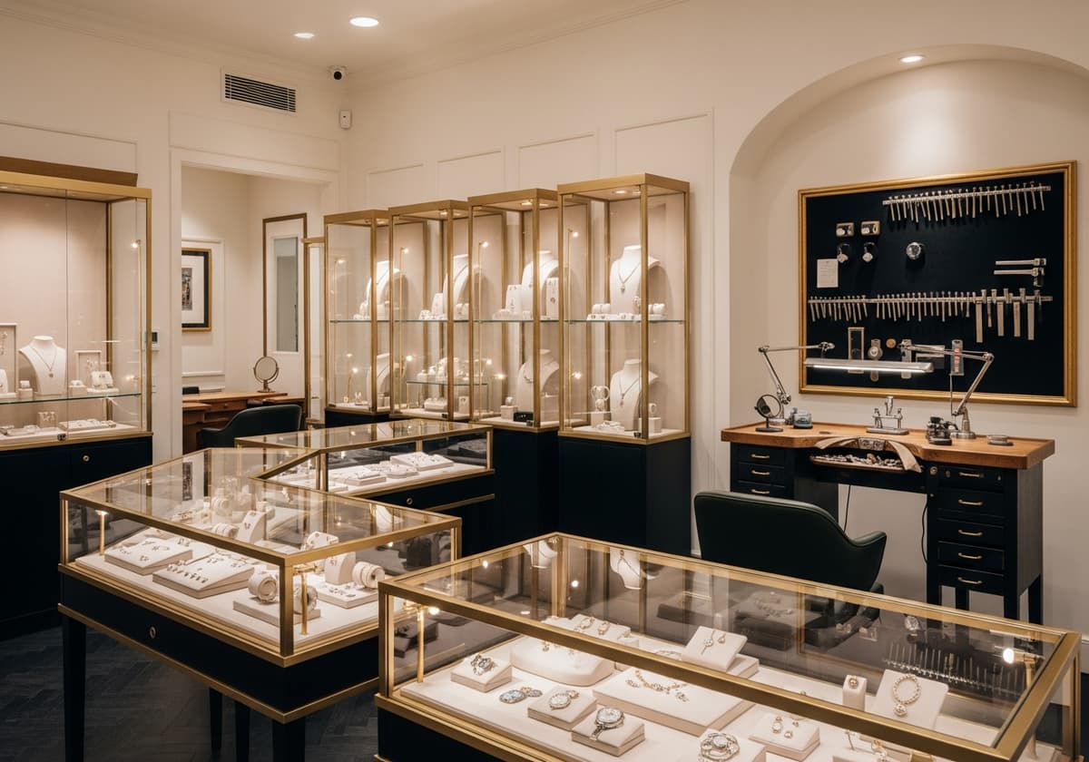 Intérieur de la bijouterie Les Trésors de Saintes